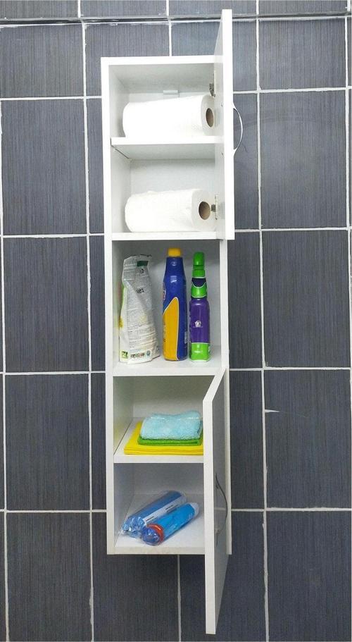 IRMAK DÜNYASI 2 Kapaklı Bölmeli Banyo Asma Boy Dolabı 2 Kapılı Çok Amaçlı Duvara Monteli Dolap
