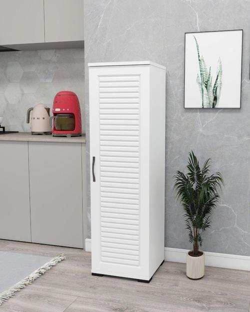 Çok Amaçlı Membran Kapaklı Dolap Mutfak Dolabı Kiler Dolabı Tek Kapaklı Çok Amaçlı Banyo Dolabı Tek