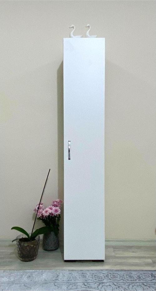 IRMAK DÜNYASI Çok Amaçlı Dolap Tek Kapaklı Dolap 5 Raflı Banyo Dolabı Mutfak Kiler Dolabı Beyaz Erzak Dolabı