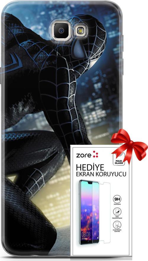 Samsung Galaxy J7 Prime Kılıf Orjinal Seri Supers 21 Spider Man Duvar Kağıdı Darbe Önleyici Kapak +Ekran Koruyucu