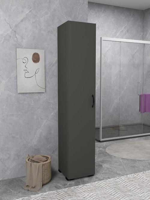IRMAK DÜNYASI Irmak Mobilya Tek Kapaklı 5 Raflı Çok Amaçlı Banyo Mutfak Kiler Dolabı Tek Kapılı Dolap