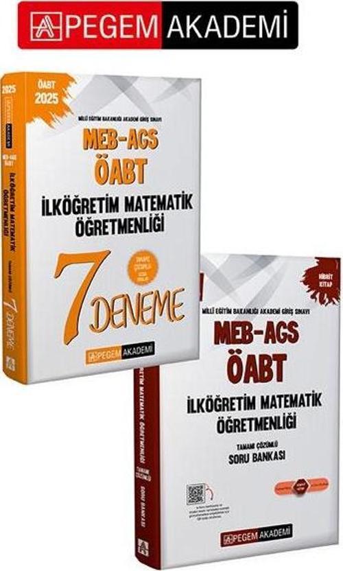 PEGEM AKADEMİ 2025 MEB-AGS-ÖABT İlköğretim Matematik Öğretmenliği Tamamı Çözümlü 7 Deneme + 2025 MEB