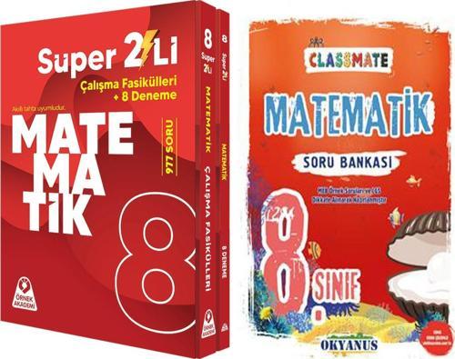 Örnek Akademi 8. Sınıf Süper İkili Matematik Seti ve Okyanus Clasmate Soru Bankası Seti 2 Kitap