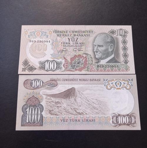 Escoines Koleksiyon 3996367e22506b2701 H69 6Emisyon 100Türk Lirasi H69 serisi ÇİL eski kağıt para