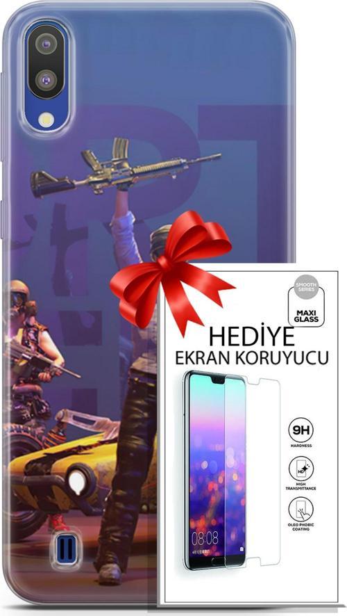 Samsung Galaxy M10 Kılıf Orijinal Seri Pubg 05 Silahlı Karakter Koruma Kılıfı + Ekran Koruyucu