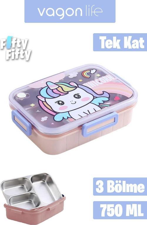 Lunch Box 750 ML (Sızdırmaz,Karışmaz Üç Bölmeli) Yeni Nesil Sefer Tası-FFLBOX50555