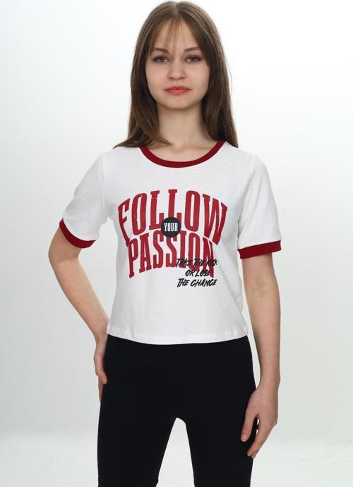 Toontoy Kız Çocuk Crop Garni Baskılı Tişört