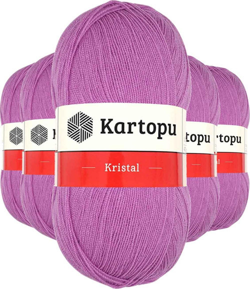 5 Adet Kristal Çift Katlı El Örgü Lif İpi Leylak K805