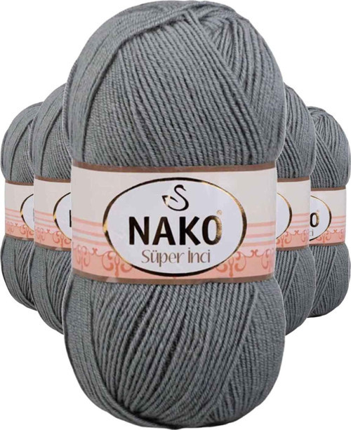 5 Adet Süper İnci El Örgü İpi 100 gr Pastel Yeşil 11537