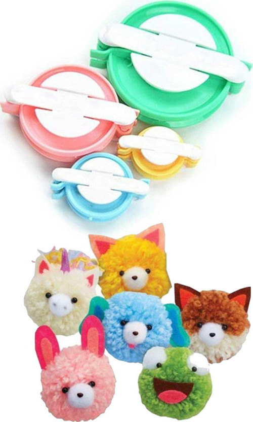 Ponpon Makinası 4'lü Set Ponponmatik 4 Farklı Boy