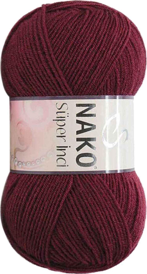 1 Adet Süper İnci El Örgü İpi 100 gr Bordo 999