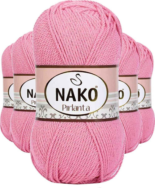 5 Adet Pırlanta Amigurumi El Örgü İpi Yünü Pembe 6740