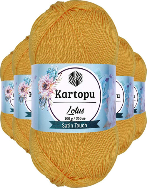 5 Adet Lotus Bikini Büstiyer Bluz Örgü İpi K318 Koyu Sarı