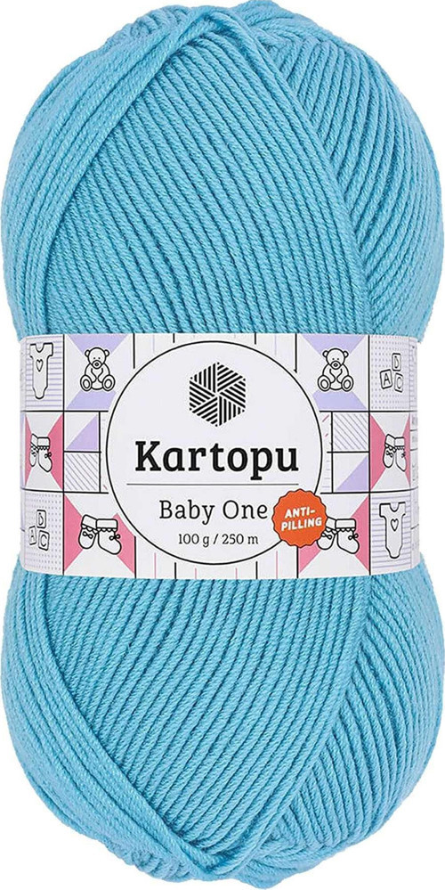 1 Adet Baby One Tüylenmeyen El Örgü İpi Yünü Turkuaz K576