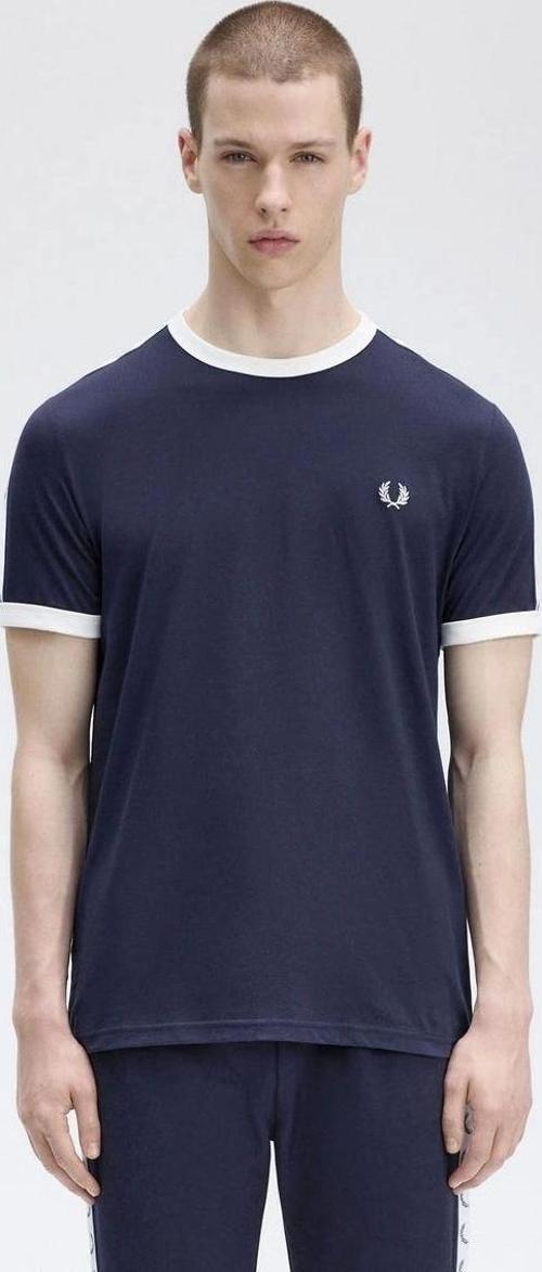 Fred Parry Erkek Lacvert Logo Detaylı T-shirt