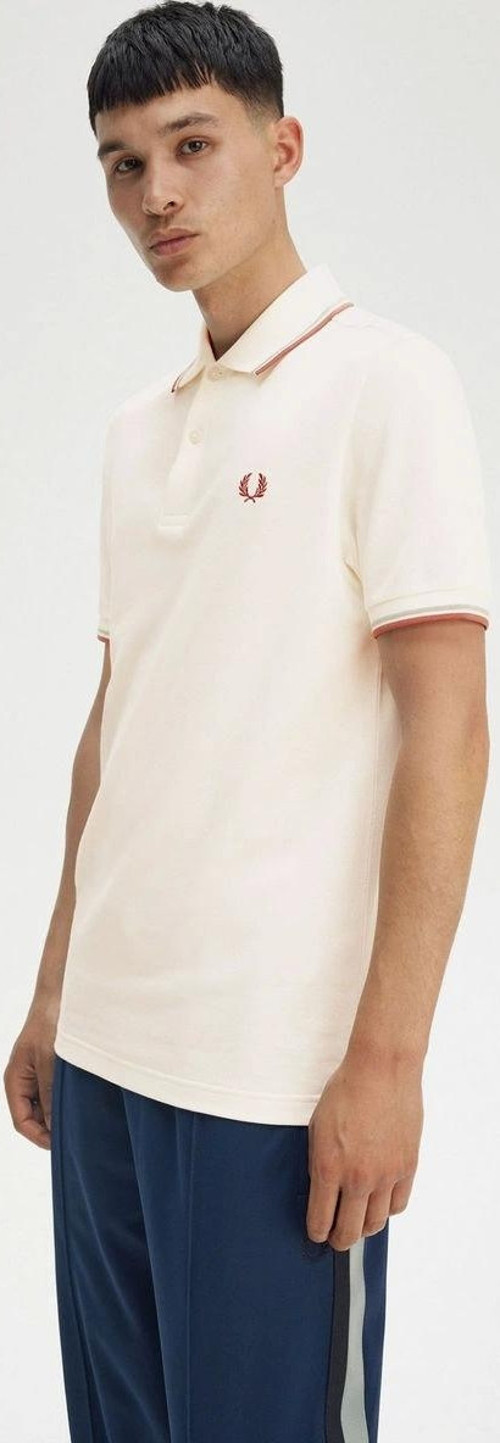 Fred Parry Erkek Krem Polo Yaka T-shirt