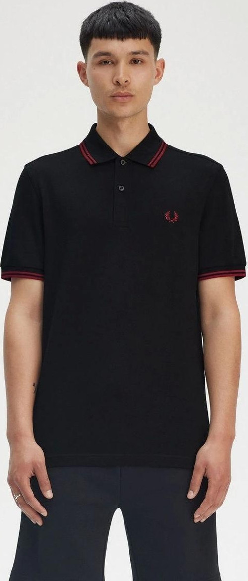 Fred Parry Erkek Siyah Polo Yaka T-shirt
