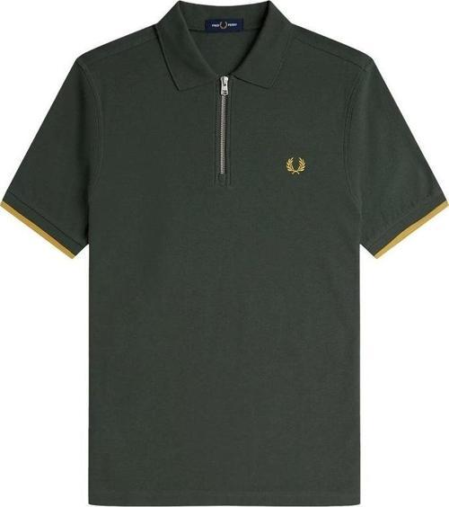 Fred Parry Erkek Haki Logo Detaylı Polo Yaka T-shirt