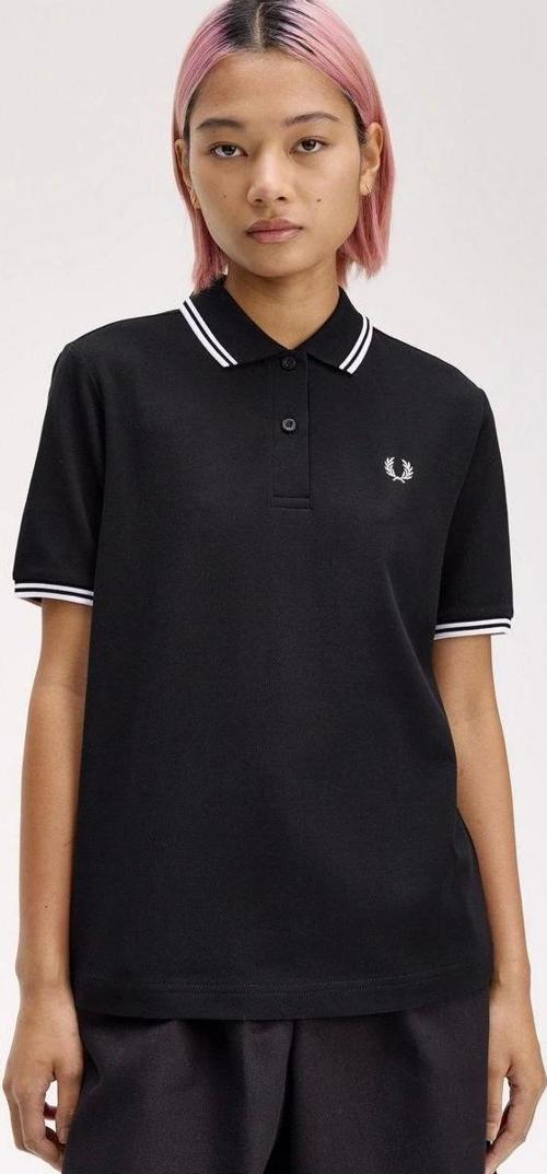 Fred Parry Kadın Siyah Polo Yaka T-shirt