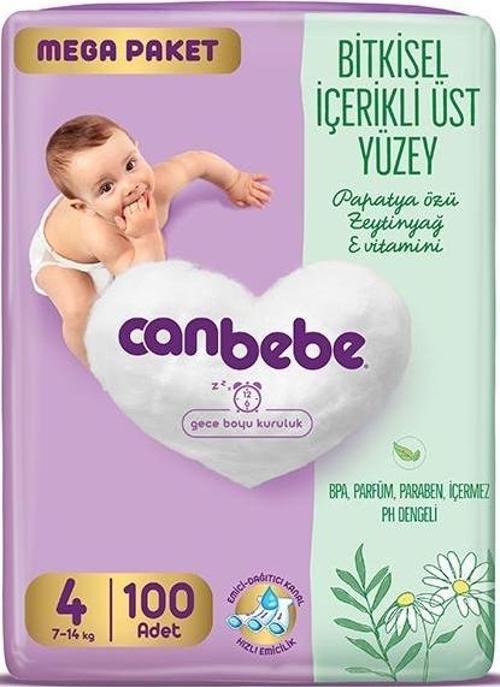 Bebek Bezi Mega Paket 4 Beden (7-14kg) 100 Adet