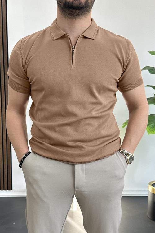 Erkek Polo Yaka Tişört Kahverengi Edw261