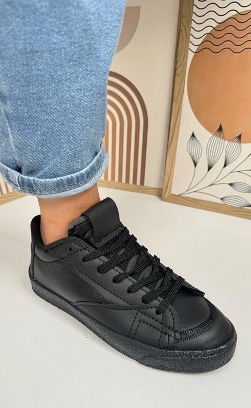 Günlük Kadın Sneaker Bağcıklı Tırtıklı Taban Süet Detaylı Yürüyüş Spor Ayakkabı 07