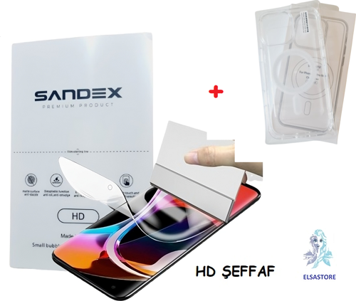 İphone 15 MagSafe Şeffaf Kılıf + Nano Ekran koruyucu HD
