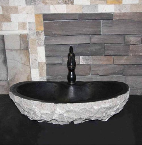 Bazalt Batarya Çıkışlı Doğal Patlatma Lavabo