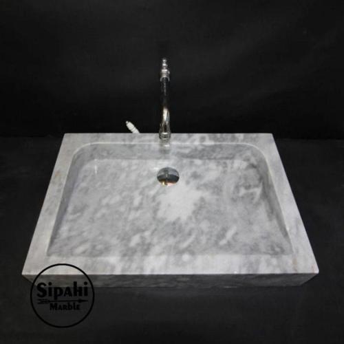 Gri Mermer Eğimli Lavabo