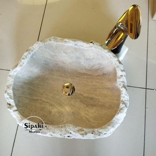 Traverten Şekilsiz Tasarım Lavabo