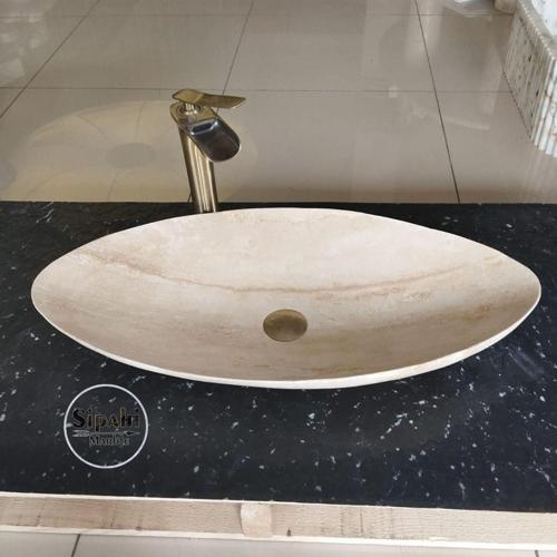 Traverten Elips Lavabo