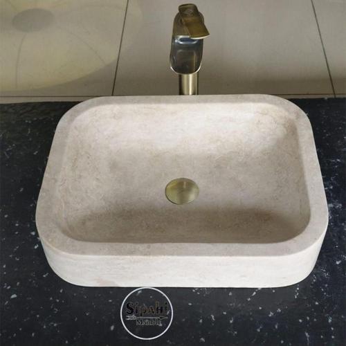 Klasik Traverten Köşeli Lavabo