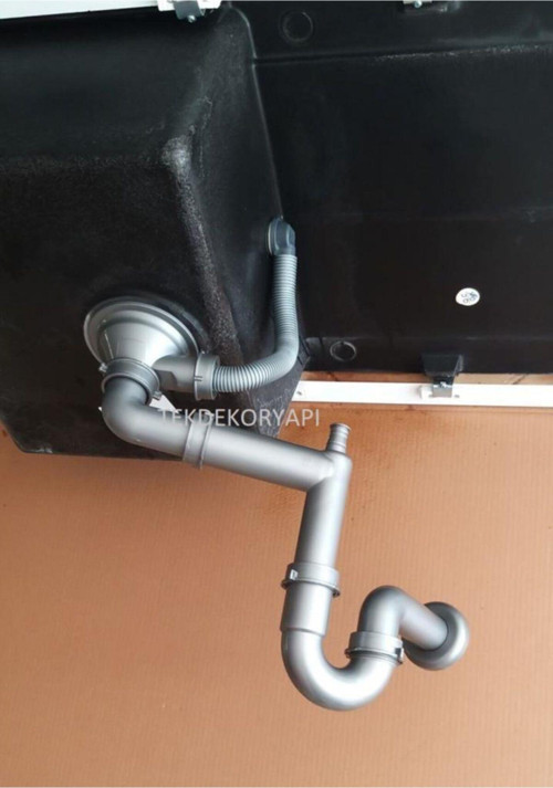 Granit Evye Sifon Takımı Büyük Göz Taşmalı