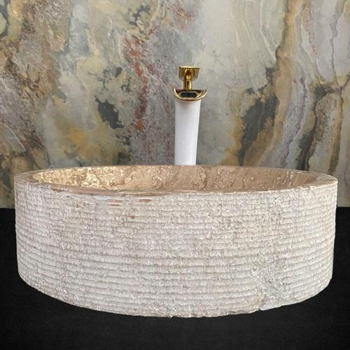 Noche Traverten Dışı Taramalı Iç Dizayn Lavabo