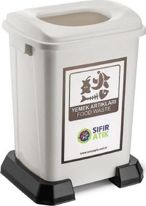 Şenyayla Sıfır Atık Geri Dönüşüm Kutusu 50 Lt Beyaz Yemek Artıkları Food Waste