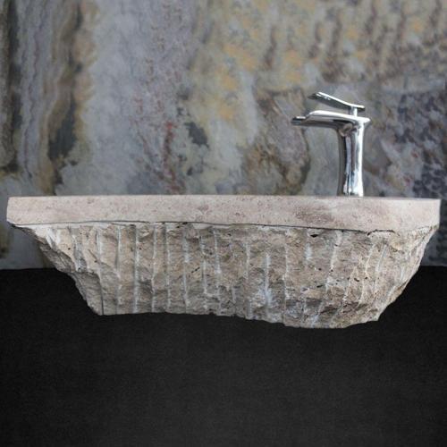 Noche Traverten Dışı Patlatma Model Lavabo