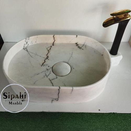 Menekşe Mermer Gizli Giderli Oval Lavabo