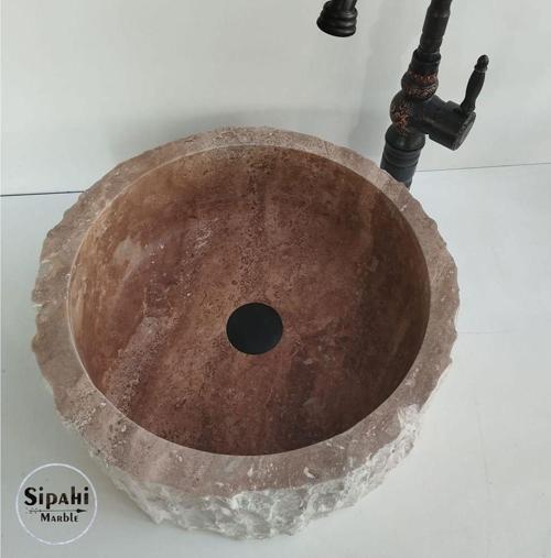 Noche Traverten Dikey Patlatma Çanak Lavabo