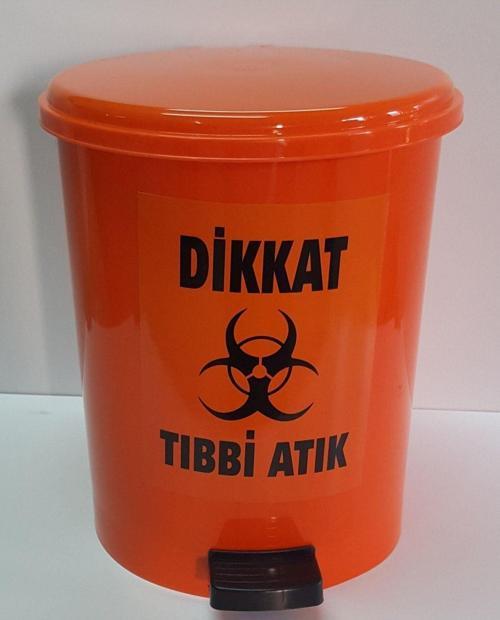 Tıbbi Atık Kovası 40 Lt Pedallı
