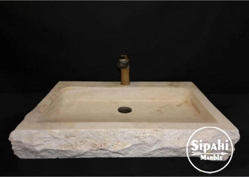 Traverten Eğimli Batarya Çıkışlı Lavabo