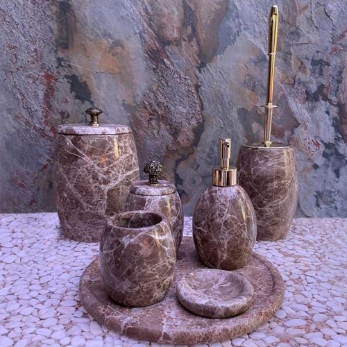 Emperador Altın Eskitme Aparatlı 7'Li Banyo Seti