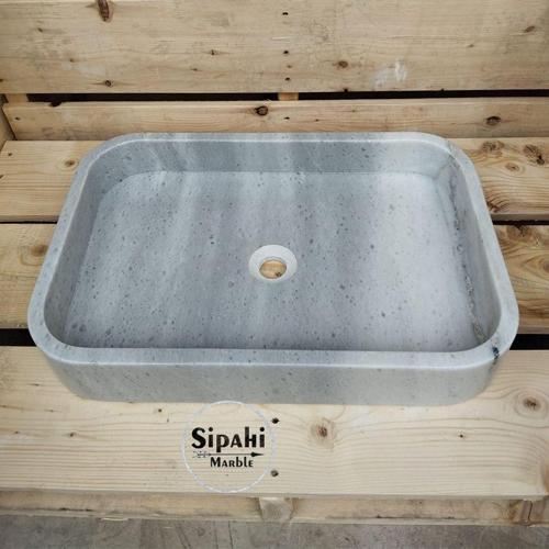 Gri Mermer Dikdörtgen Düz Lavabo