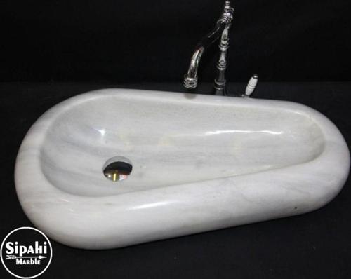 En Trend 16 Beyaz Mermer Çakıl Tasarım Lavabo
