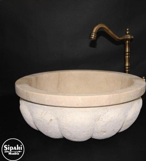 En Trend 18 Traverten Kavun Dilimli Mucartalı Lavabo
