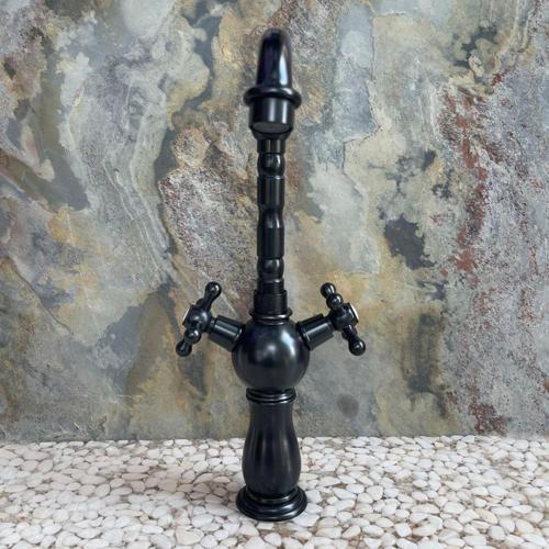 Siyah Çanak Lavabo Bataryası-Çift Kollu Modern