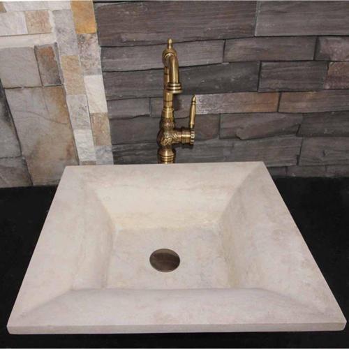 Traverten Modern Dizayn Kare Lavabo
