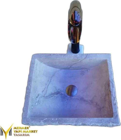 Traverten Dışı Patlatma Dikdörtgen Lavabo