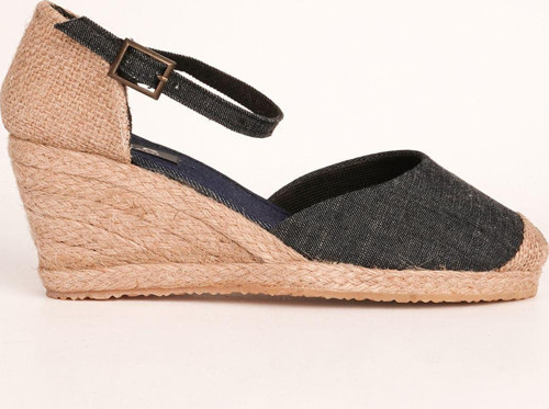 Gerçek Elişi Hasırlı Keten Espadril Dolgu Topuk Handmade