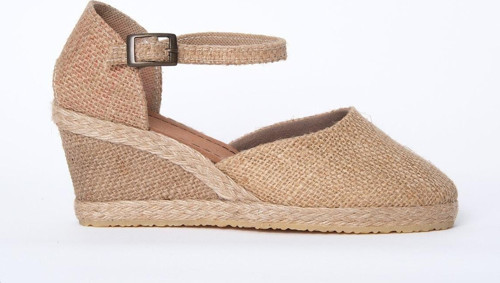 Gerçek Elişi Hasırlı Keten Espadril Dolgu Topuk Handmade