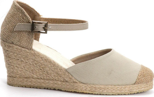 Gerçek Elişi Bej Kadın Dolgu Topuk Espadril Handmade